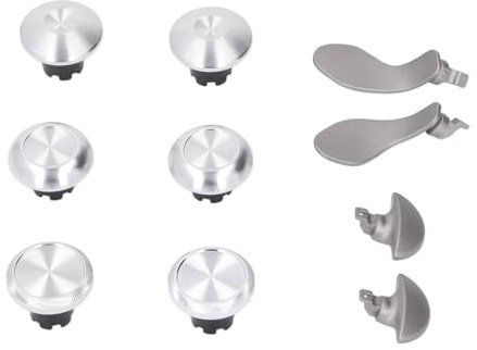 XUMIUZIY Metall Thumbsticks für PS 5 Edge Controller, 6 Stück Metall Joystick Kappen+4 Stück Metall Paddles auf Rückseite, Analogstick Joystick Kappen mit Paddles für PS 5 Edge Controller