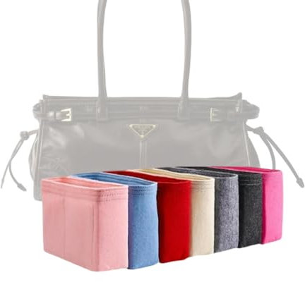 Xoppia Taschen-Organizer kompatibel mit Prada Soft Lux Medium Bag Filztascheneinsatz für Handtasche Tascheneinsatz für Damen Tragetaschen (Stil A, Beige)