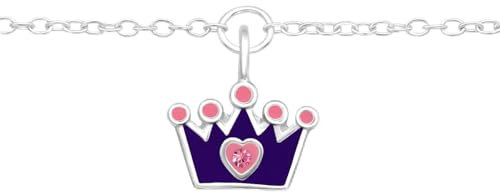 Monkimau Krone Premium Armband für Kinder aus 925 Silber | Hypoallergen Kinderohrringe | Mädchen Schmuck Geschenk Geschenkidee