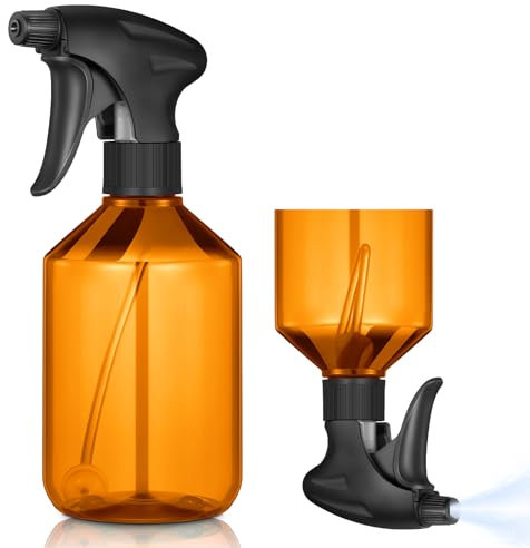 Baderke 2 PCS 360° Spray Bottle, 16 oz Upside Down Spray Bottles, Plastic Spray Bottles is Nice for Plants, Cleaning Solutions, Durable Nozzle w/Fine Mist and Stream Setting (Brown)