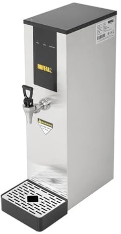 Buffalo Slimline Stainless Steel Auto Fill Water Boiler, 10Ltr, 10 Ltr | Connects directly to the mains supply to eliminate manual refills, delivering constant hot water for busy catering teams.