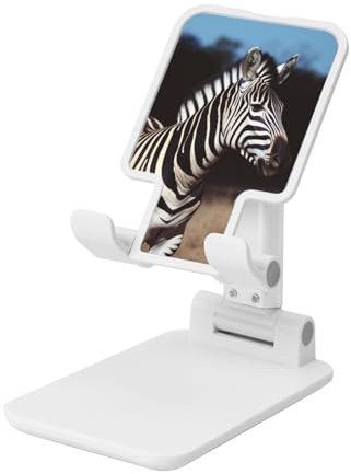 TRSGKSQP Foldable Phone Stand for Desk Angle Height Adjustable Cell Phone Holder Portable Cellphone Cradle Animal Zebra Desktop Dock Tablet Stand Compatible with All Mobile Phones