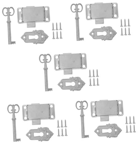 DIYEAH 5 Set serratura antica accessori scrivania ufficio serratura cassettiera lucchetto porta serratura porta serratura del cassetto in metallo serrature dei cassetti Lega di zinco