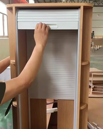 Falttür Rolladen-Tür-Set für Küche/Schrank, ABS-Schiebetür mit Griff und Schiene, Kleine Klapptür für Kleiderschrank/Sideboard(45x60cm (17.7x23.6))