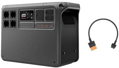 DJI Power 2000 Station électrique portable, batterie LFP de 2 048 Wh, sortie stable de 3 000 W, prêt pour drone en 30 min, applications en camping, réalisation de films ou sessions de vol
