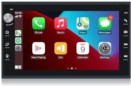 HLLECARMO Autoradio für VW Golf 4, VW T5, Polo 9N, Passat B5, Seat und Skoda – 7-Zoll-Touchscreen, drahtloses CarPlay und Android Auto, Bluetooth/AM/FM/Lenkradsteuerung/USB/DSP-EQ, CAN-Bus