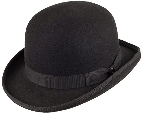 Jaxon & James Englischer Melone Hut aus Wollfilz I - Schwarz - XXL