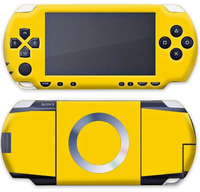 DeinDesign Skin kompatibel mit Sony PSP 1000 Folie Sticker einfarbig Gelb Farbe