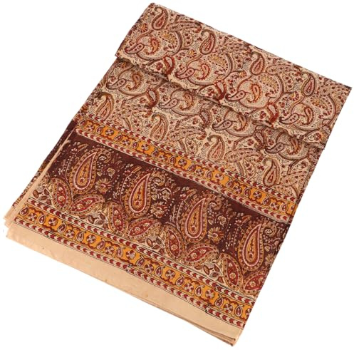 GURU SHOP Blockdruck Tagesdecke, Bett & Sofaüberwurf, Handgearbeiteter Wandbehang, Wandtuch - Design 12, Size:Double 225x275 cm