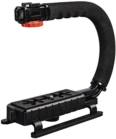 Hama Handgriff für Kamera, Videokamera, Digitalkamera und Camcorder bis 12 cm, ¼-Zoll, ideal für bodennahe Action Aufnahmen, gepolsterter Kameragriff, schwarz