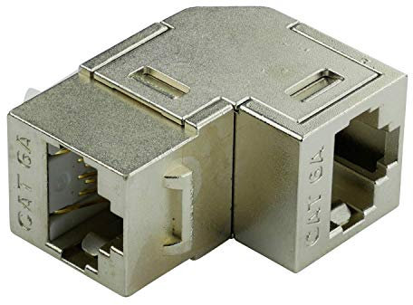 AIXONTEC Cat6A Netzwerkkabel Verbinder winkel RJ45 geschirmt Kupplungsmodul gewinkelt LAN Kabel verbinder Cat 6A RJ-45 Kopplungsmodul für Keystone Jack Ethernet Cat.7 Patchkabel Adapter coupler