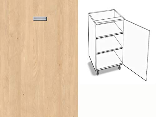 Premium-Ambiente AGRA573 Unterschrank 1-türig 2 Fachboden Softclosing eingelassener Griff EURODEKOR®(Breite 60cm - Anschlag rechts, 21 Mandal Ahorn Natur)