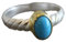 Anello in argento sterling placcato oro con turchese naturale - Gioiello elegante dal design intrecciato - Stile raffinato e boho chic per ogni occasione (US Size 7 / Diameter 17.3 / EU 54)
