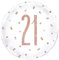 Dazzling Rose Gold 21st Birthday Glitz Round Foil Balloon (45cm) - Perfect for Birthday, Annivesaries & Memorable Celebrations - 1 Pc