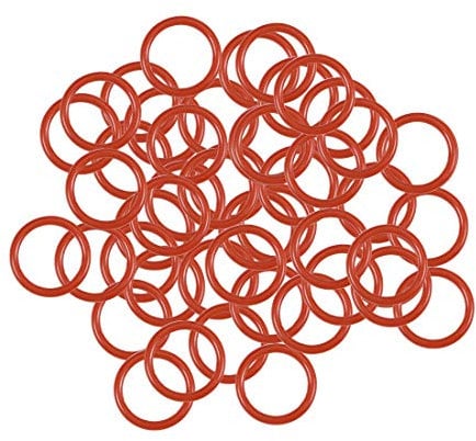 sourcing map 50 Stk. Silikon O Ring VMQ Dichtung 9 mm Außen 7 mm Innen 1 mm Breite Rot