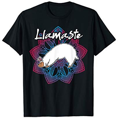 Llamaste - Namaste Lama Alpaka Yoga Meditation Mandala T-Shirt