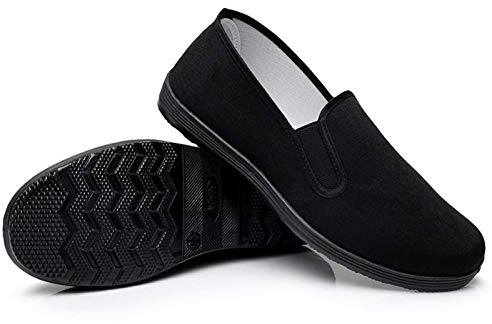 Anywell Arte Marcial/Kung Fu/Tai Chi Zapatos Suela de Goma Zapatos de Lona Unisex Negro Completo Tamaño 41 (255cm)