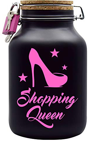 Spardose Shopping Queen Geld Geschenk Idee Schwarz XXL