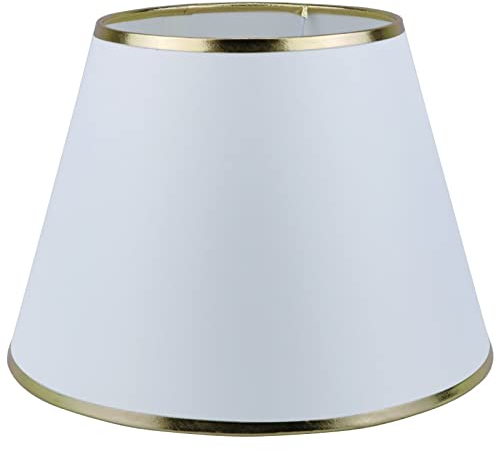 Sinta 22cm/8.6 Lampenschirme Baumwolle Stoff Moderne Ersatz Lichtschirm Lampenschrim für E14/E27 Ersatzschirm Tischlampe Nachttischlampe Wandlampe,Gold Brim