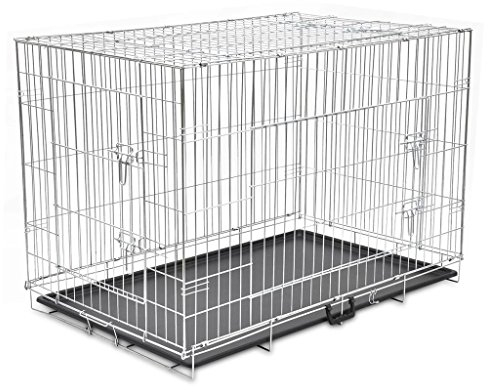 Montloxs Faltbare Hundebox, Hundetransportbox, Hundetransportkäfig, Tiertransportbox, Transportbox für Hunde, Metall XXL