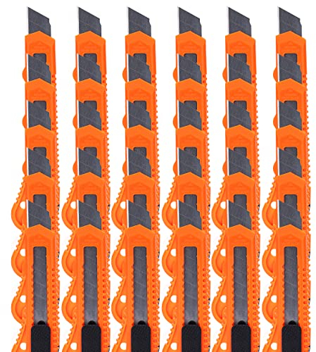 OFFICEPOINT Cuttermesser Set Rot | 30 Stück | 18mm Cutter | Teppichmesser mit Wechselklinge | Tapetenmesser mit präziser Klingenführung