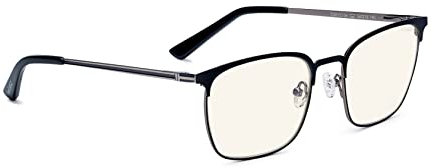 Bollé Safety - TOKYO Blue Light Blocking Safety Glasses, Metal Shiny black and Gunmetal, PC lenses Workwear Glasses Eye Protection Spectacles Screen Computer Eyewear – 1 pair-Black/Gunmetal