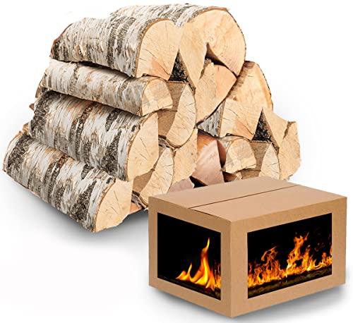 Kaminholz 208 Kg Brennholz Birke Trocken Ofen fertig Holzstück 25-33 cm Feuerholz für Kamin Grill Feuerschale
