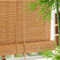 Roller Blind Bamboo Outdoor Window Blinds,Natural Wood Light Filtering Roman Roller Shades with Lifting,Retro Decorative Curtain,for Porch,Courtyard,Balcony,Kitchen,Doors (W110xH120cm/43x47in)