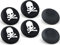 9CDeer Lot de 6 poignées de pouce analogiques pour manette de jeu de performance compatibles avec PS5, PS4, Xbox Series X/S, Xbox One, Switch Pro, manette crâne, noir et blanc