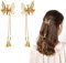 Elegante Schmetterling Haarnadel, Schmetterling Haarspange Perle Haarkamm Clip, bewegliche Schmetterling Haarspangen, Antike Seitenclip, Braut Haarschmuck für Damen und Mädchen (Gold-2 Stück)