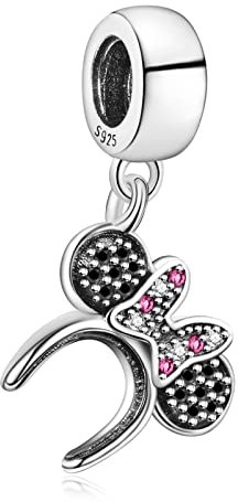 HAEPIAR S925 Silber Charm für Armband Halskette Sterling Silber Dangles Bowknot Hoop für Frauen Mädchen