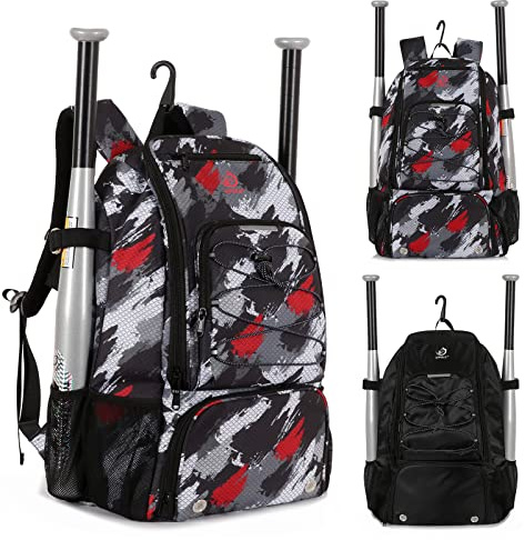 wpole Youth Baseball Backpack For Kids|Adults,Sports Baseball Equipment Bag with Shoe Compartment,Fence Hook,Holds Bat, Helmet, Glove