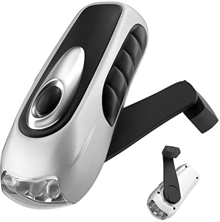 Jomewory manivela - Linterna autocargable para Acampar - Luces alimentadas a Mano Impermeables portátiles 3 antorcha LED para Acampar al Aire Libre Escalada Mochila Senderismo