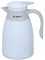 BAKAJI Caraffa Termica Capacità 1 Litro con Tappo di Temperatura Isolante, Thermos Sottovuoto a Doppia Parete Salvafreschezza, Sistema di Contenimento Caldo e Freddo, Manico Ergonomico (Bianco)