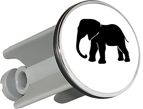 Huuraa Waschbeckenstöpsel Elefant Silhouette Geschenk 4cm für Waschbecken Abflussstopfen Elefant Geschenkidee