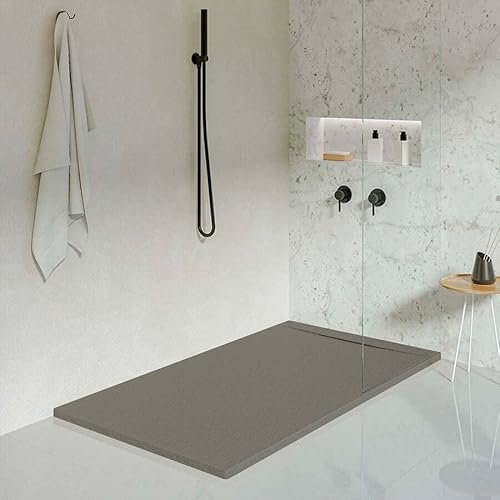 KOES - Piatto Doccia in Resina Serie LIENA – 90x120 – Grigio quarzo RAL 7039