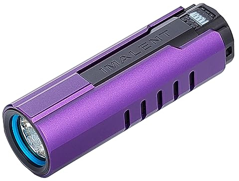 IMALENT LD70 High Performance Mini Torch 4000 lumens, Pocket LED Torch with OLED Display, Brightest Small EDC Flashlight with 6 Bightness Levels for Dog Walking and Fishing (Deep Purple)