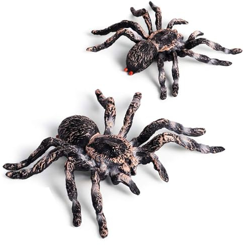 JDCMEI Realistische Spinnentierfiguren, Streich Spinnenfiguren Spinnenaktionsmodell Kunststoff-Spinnenspielzeug GefäLschte Realistische Spinne für Grusel Deko Haus Garten Dekoration