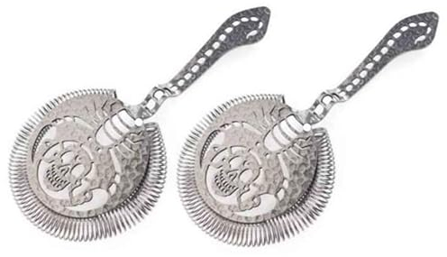 Passoire Cocktail Professionnelle avec Encoche de Stabilité Design Forme de Scorpion Acier Inoxydable 304 Matériel de Bar Mixologie Bar Strainer Lot de 2 Pièces