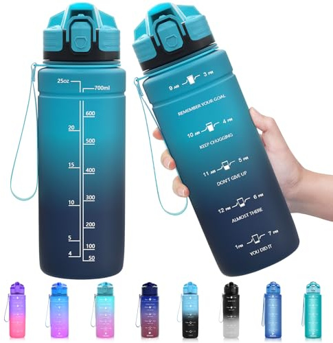 ZOUNICH Borraccia Sportiva BPA Free Tritan, 500ml/700ml/1000ml-Borraccia Bambini Motivazionale, Bottiglia da Palestra Riutilizzabile Ideale da Corsa, Ciclismo, Scuola, Viaggi e Altro