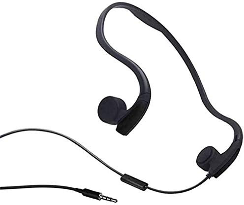 DESAV Wired Bone Conduction Headphones, Outdoor Sports Open-Ear Earphone, 3.5Mm Audio Jack,with Noise Reduction Microphone for Running, Sports,Black