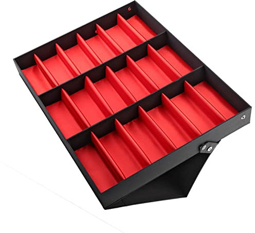 Glasses Storage Case 18 Grids Glasses Display Box Sunglasses Storage Box with Foldable Lid, Eyeglasses Display Box Jewelry Organizer Ideal for Home and Shop Display