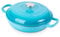 Casseruola bassa in ghisa con coperchio – antiaderente, adatta al forno fino a 260 °C – pentola resistente, adatta al forno – pentola smaltata – blu, 2,3 Quart, 26 cm – Nuovva
