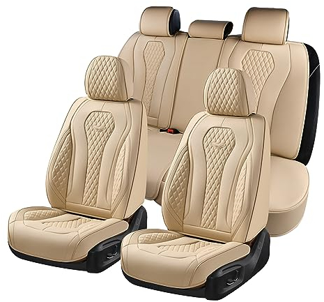 Coverado Autositzbezüge Sitzbezüge Vorne und Hinten 5 Stück, Premium Autositzbezüge komplettes Set,Wasserdichtes Autositzkissen,Universal Fit für die meisten Limousinen SUV Pick-up Truck B8839 Seat