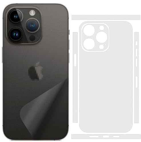 SUKIDIOVQ 2 Pack for iPhone 15 Pro Max Sticker Skin Wrap Transparent Matte Carbon Fiber Sparkle Vinyl Slim Ultralight Decal Glass Protector Film Protective