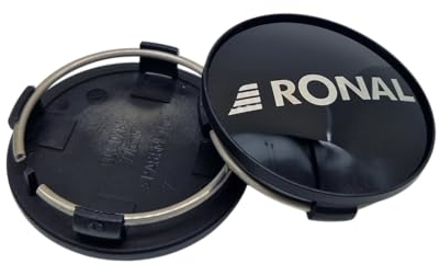 1x Original RONAL 62,2mm Nabendeckel Nabenkappe Schwarz Hochglanz Center Cap Deckel Felgendeckel