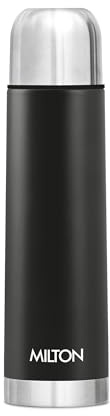 Milton 500 ml Insulated Flask, Leakproof, Stainless Steel, Water Bottle | Double Wall Vacuum Insulation, Keeps Drinks Hot & Cold 24 Hours, Dishwasher Safe, Eco-Flip Black