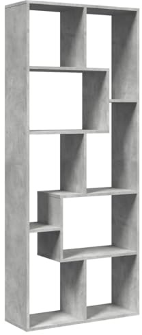 vidaXL Raumteiler-Bücherregal Betongrau 67x25x161,5 cm Holzwerkstoff