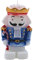 Dekokerze als Nussknacker mit Krone, Weihnachtskerze, Nußknacker - Kerze, Figurenkerze als Nußknacker - König in blau, L/B/H 4 x 6,5 x 11,5 cm.