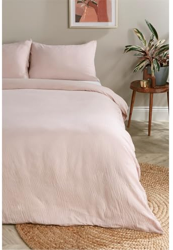 HOMELIFE Milan Gauze Duvet Set Soft Pink Double